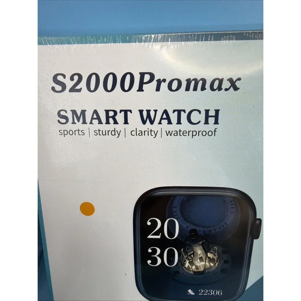 S2000Promax Smart Watch Black Case 7 Multicolor Bands And Earbuds Included.